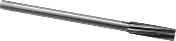 Made in USA - 9/16" Carbide-Tipped 6 Flute Chucking Reamer - Spiral Flute, 7/16" Straight Shank, 2" Flute Length, 8" OAL - Eagle Tool & Supply