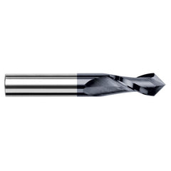 0.0937″ (3/32″) Cutter Diameter × 0.3750″ (3/8″) Length of Cut × 90° included Carbide Drill/End Mill, 2 Flutes, AlTiN Coated - Exact Industrial Supply