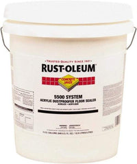 Rust-Oleum - 5 Gal Can Satin Clear Floor Coating - 150 to 300 Sq Ft/Gal Coverage, 37 g/L VOC Content - Eagle Tool & Supply