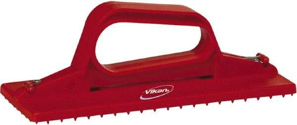 Vikan - 9" Long x 3-3/4" Wide Scouring Pad Holder - Red - Eagle Tool & Supply