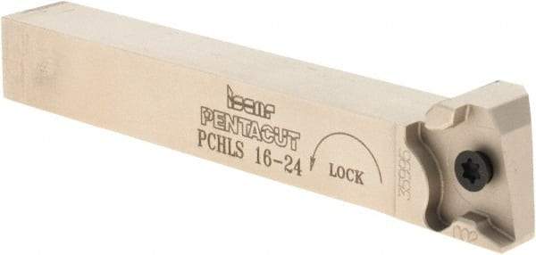 Iscar - 0.8mm Min Groove Width, 120mm OAL, Left Hand Indexable Grooving Cutoff Toolholder - 16mm Shank Height x 16mm Shank Width, PENTA 24.. Insert Style, PCHLS Toolholder Style, Series PentaCut - Eagle Tool & Supply