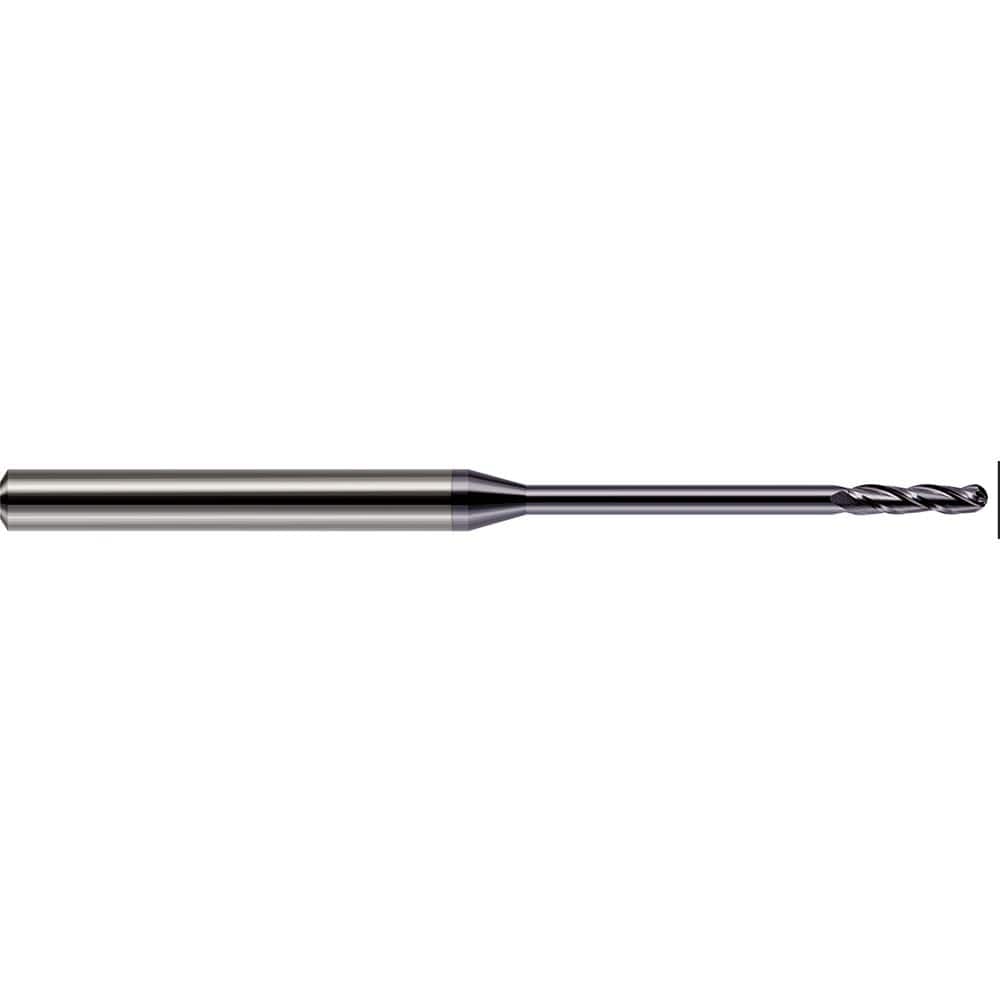 Harvey Tool - 0.08" Diam, 3/4" LOC, 3 Flute Solid Carbide Ball End Mill - Exact Industrial Supply