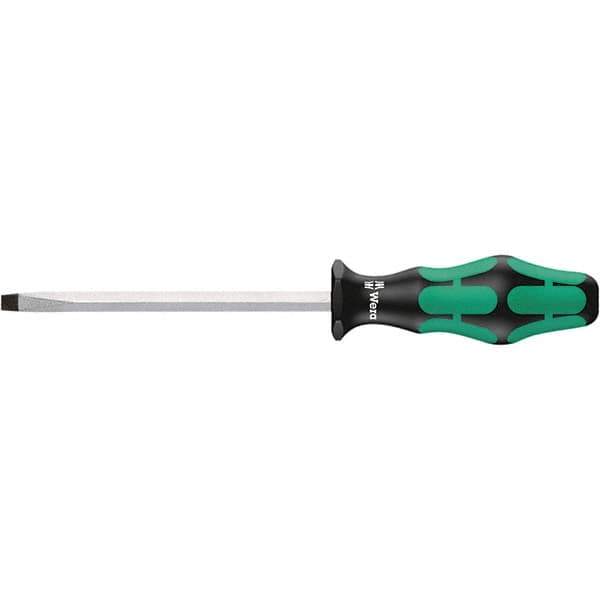 Wera - 10mm Blade Width, Slotted Screwdriver - 200mm Blade Length, Hexagon Shank, Ergonomic Handle - Eagle Tool & Supply