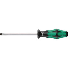 Wera - 10mm Blade Width, Slotted Screwdriver - 200mm Blade Length, Hexagon Shank, Ergonomic Handle - Eagle Tool & Supply