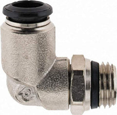 Alpha Technologies - 8mm Outside Diam, 1/4 Universal, Nickel Plated Brass Push-to-Connect Tube Male Swivel Elbow - 250 Max psi, Tube to Universal Thread Connection, Buna O-Ring - Eagle Tool & Supply
