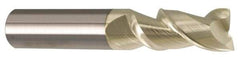 Accupro - 1", 2" LOC, 1" Shank Diam, 4" OAL, 2 Flute, Solid Carbide Square End Mill - Single End, ZrN Finish, Spiral Flute, Variable° Helix, Centercutting, Right Hand Cut, Right Hand Flute - Eagle Tool & Supply