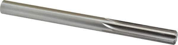 Made in USA - 7/16" High Speed Steel 6 Flute Chucking Reamer - Straight Flute, 7/16" Straight Shank, 1-3/4" Flute Length, 5-1/2" OAL - Eagle Tool & Supply