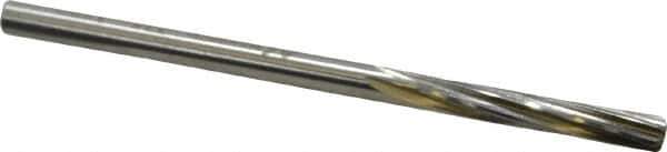 Made in USA - #15 High Speed Steel 6 Flute Chucking Reamer - Spiral Flute, 0.18" Straight Shank, 1-1/8" Flute Length, 3-3/8" OAL - Eagle Tool & Supply