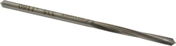 Made in USA - #32 High Speed Steel 4 Flute Chucking Reamer - Spiral Flute, 0.116" Straight Shank, 7/8" Flute Length, 2-3/4" OAL - Eagle Tool & Supply