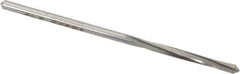 Made in USA - #43 High Speed Steel 4 Flute Chucking Reamer - Spiral Flute, 0.089" Straight Shank, 3/4" Flute Length, 2-1/4" OAL - Eagle Tool & Supply
