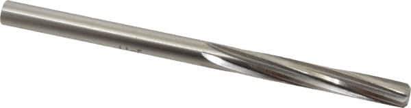 Made in USA - Letter E High Speed Steel 6 Flute Chucking Reamer - Spiral Flute, 1/4" Straight Shank, 1-1/2" Flute Length, 4" OAL - Eagle Tool & Supply