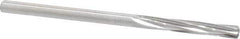 Made in USA - 3/16" High Speed Steel 6 Flute Chucking Reamer - Spiral Flute, 3/16" Straight Shank, 1-1/8" Flute Length, 3-1/2" OAL - Eagle Tool & Supply