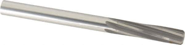 Made in USA - 1/2" High Speed Steel 6 Flute Chucking Reamer - Spiral Flute, 1/2" Straight Shank, 2" Flute Length, 6" OAL - Eagle Tool & Supply
