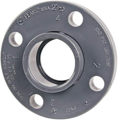 Value Collection - 2" Pipe, 6" OD, PVC Socket Pipe Flange - Schedule 80, Gray - Eagle Tool & Supply