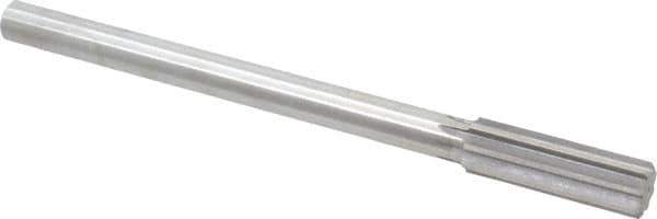 Made in USA - 23/32" Cobalt 8 Flute Chucking Reamer - Straight Flute, 0.5615" Straight Shank, 2-1/4" Flute Length, 9" OAL - Eagle Tool & Supply