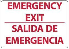NMC - Emergency Exit, Plastic Exit Sign - 14" Wide x 10" High, English/Spanish - Eagle Tool & Supply
