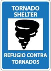 NMC - "Tornado Shelter", 14" Long x 10" Wide, Rigid Plastic Safety Sign - Rectangle, 0.05" Thick, Use for Accident Prevention - Eagle Tool & Supply