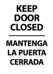 NMC - "Keep Door Closed", 14" Long x 10" Wide, Aluminum Safety Sign - Rectangle, 0.04" Thick, Use for Security & Admittance - Eagle Tool & Supply