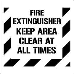 NMC - Fire Extinguisher - Keep Area Clear at All Times Stencil - 0.06 Inch Thick, Polyethylene, English - Eagle Tool & Supply