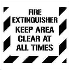 NMC - Fire Extinguisher - Keep Area Clear at All Times Stencil - 0.06 Inch Thick, Polyethylene, English - Eagle Tool & Supply