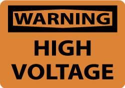 NMC - "Warning - High Voltage", 7" Long x 10" Wide, Aluminum Safety Sign - Rectangle, 0.04" Thick, Use for Accident Prevention - Eagle Tool & Supply