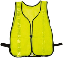 NMC - One Size Fits Most High Visibility Lime Mesh/Solid General Purpose Vest - Hook & Loop Closure, Polyester - Eagle Tool & Supply