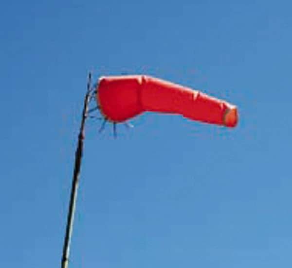 NMC - Vinyl Coated Fabric Wind Sock - 18 Inch Inlet Diameter, 96 Inch Long, Orange - Eagle Tool & Supply