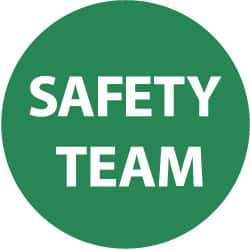 NMC - Safety Team, Hard Hat Label - White on Green, 2" Thick, For Accident Prevention - Eagle Tool & Supply
