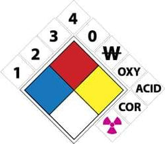 NMC - 10" Long x 10" Wide, Pressure-Sensitive Vinyl Safety Sign - Square, 0.01" Thick, Use for Hazardous Materials - Eagle Tool & Supply
