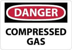 NMC - "Danger - Compressed Gas", 7" Long x 10" Wide, Rigid Plastic Safety Sign - Rectangle, 0.05" Thick, Use for Hazardous Materials - Eagle Tool & Supply