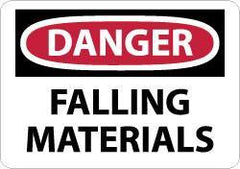 NMC - "Danger - Falling Materials", 7" Long x 10" Wide, Aluminum Safety Sign - Rectangle, 0.04" Thick, Use for Accident Prevention - Eagle Tool & Supply