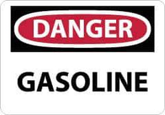NMC - "Danger - Gasoline", 7" Long x 10" Wide, Aluminum Safety Sign - Rectangle, 0.04" Thick, Use for Hazardous Materials - Eagle Tool & Supply
