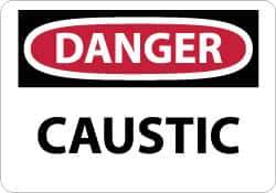 NMC - "Danger - Caustic", 10" Long x 14" Wide, Rigid Plastic Safety Sign - Rectangle, 0.05" Thick, Use for Hazardous Materials - Eagle Tool & Supply