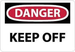 NMC - "Danger - Keep Off", 7" Long x 10" Wide, Aluminum Safety Sign - Rectangle, 0.04" Thick, Use for Hazardous Materials - Eagle Tool & Supply