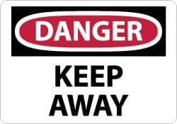 NMC - "Danger - Keep Away", 7" Long x 10" Wide, Aluminum Safety Sign - Rectangle, 0.04" Thick, Use for Accident Prevention - Eagle Tool & Supply