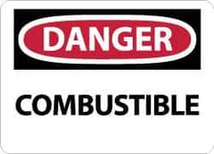 NMC - "Danger - Combustible", 10" Long x 14" Wide, Aluminum Safety Sign - Rectangle, 0.04" Thick, Use for Hazardous Materials - Eagle Tool & Supply