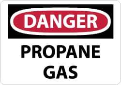NMC - "Danger - Propane Gas", 7" Long x 10" Wide, Aluminum Safety Sign - Rectangle, 0.04" Thick, Use for Hazardous Materials - Eagle Tool & Supply