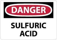 NMC - "Danger - Sulfuric Acid", 10" Long x 14" Wide, Rigid Plastic Safety Sign - Rectangle, 0.05" Thick, Use for Hazardous Materials - Eagle Tool & Supply