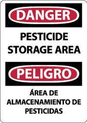 NMC - "Danger - Pesticide Storage Area", 14" Long x 10" Wide, Aluminum Safety Sign - Rectangle, 0.04" Thick, Use for Security & Admittance - Eagle Tool & Supply