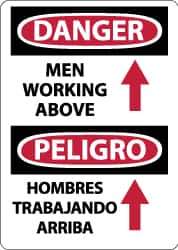 NMC - "Danger - Men Working Above", 14" Long x 10" Wide, Aluminum Safety Sign - Rectangle, 0.04" Thick, Use for Accident Prevention - Eagle Tool & Supply