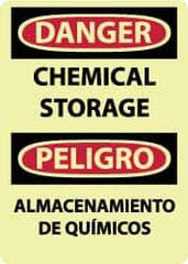 NMC - "Danger - Chemical Storage", 14" Long x 10" Wide, Rigid Plastic Safety Sign - Rectangle, 0.05" Thick, Use for Hazardous Materials - Eagle Tool & Supply