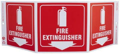 NMC - Fire Extinguisher, Rigid Plastic Fire Sign - 20" Wide x 7-1/2" High - Eagle Tool & Supply