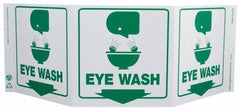 NMC - "Eye Wash", 7-1/2" Long x 20" Wide, Rigid Plastic Safety Sign - Rectangle, 0.01" Thick, Use for First Aid - Eagle Tool & Supply