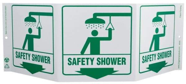 NMC - "Safety Shower", 7-1/2" Long x 20" Wide, Rigid Plastic Safety Sign - Rectangle, 0.01" Thick, Use for First Aid - Eagle Tool & Supply