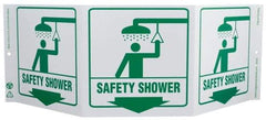 NMC - "Safety Shower", 7-1/2" Long x 20" Wide, Rigid Plastic Safety Sign - Rectangle, 0.01" Thick, Use for First Aid - Eagle Tool & Supply