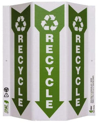 NMC - "Recycle", 12" Long x 9" Wide, Rigid Plastic Safety Sign - Rectangle, 0.01" Thick, Use for Restroom, Janitorial & Housekeeping - Eagle Tool & Supply
