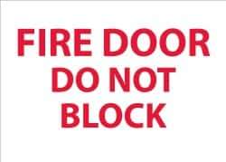 NMC - Fire Door - Do Not Block, Aluminum Fire Sign - 10" Wide x 7" High - Eagle Tool & Supply