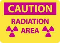 NMC - "Radiation Area", 10" Long x 14" Wide, Pressure-Sensitive Vinyl Safety Sign - Rectangle, 0.004" Thick, Use for Accident Prevention - Eagle Tool & Supply