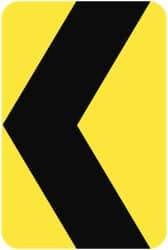 NMC - "Chevron", 12" Wide x 18" High, Aluminum Traffic Control Signs - 0.08" Thick, Black on Yellow, High Intensity Reflectivity, Rectangle, Post Mount - Eagle Tool & Supply