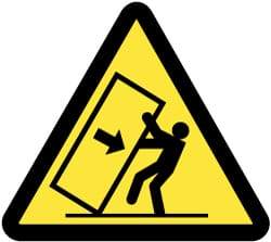 NMC - ISO Label - Black & Yellow, 2" Long x 2" High, Sign Muscle Finish - Eagle Tool & Supply